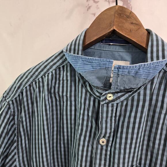 Tommy Bahama Shirt Mens XL Blue Short Sleece Button Up Striped Tencel - Picture 9 of 11